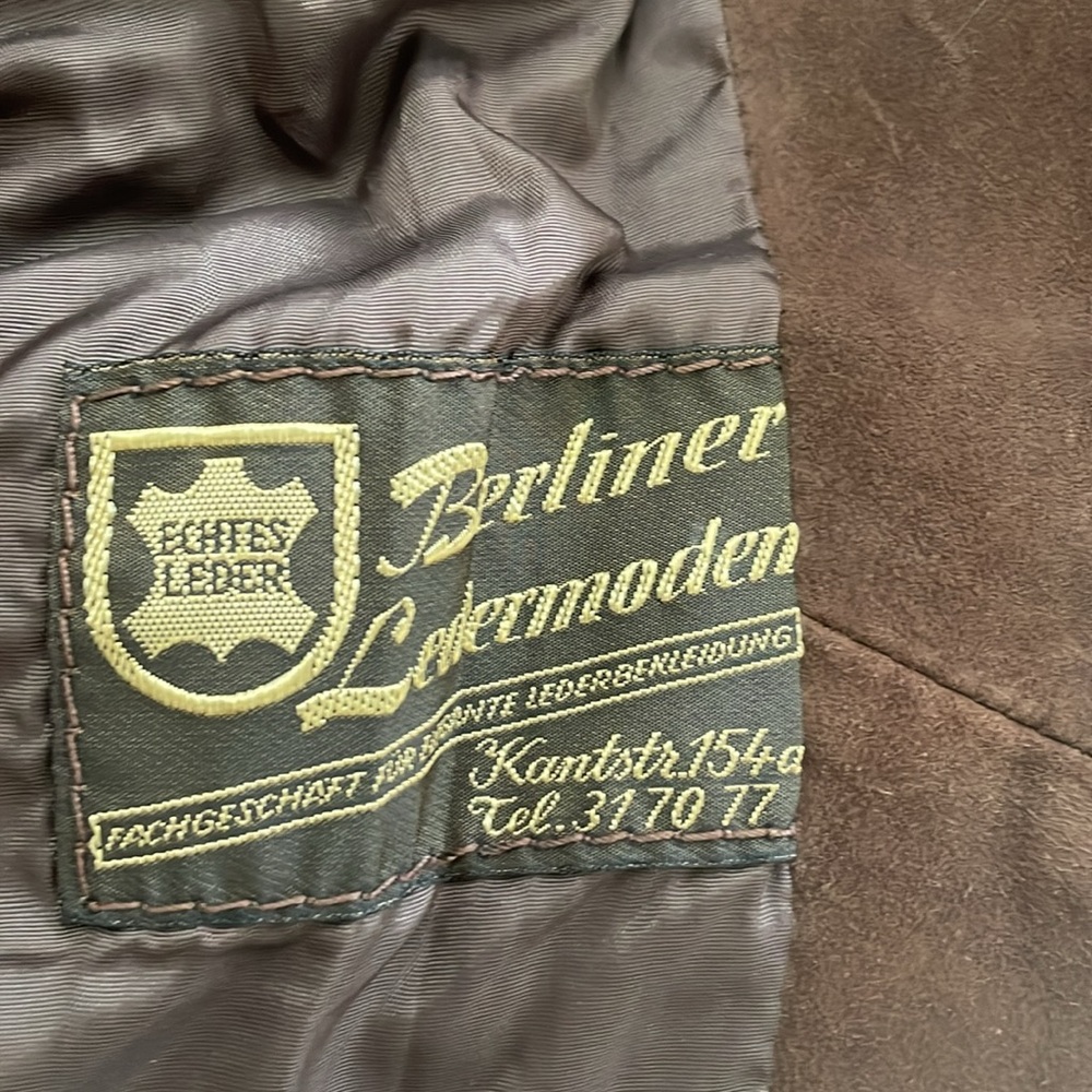Vintage Men’s Brown Suede Leather Jacket With Belt Size M - Picture 3 of 11